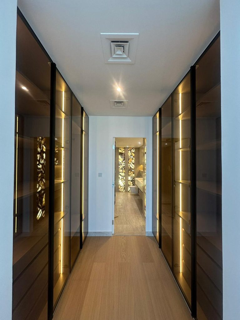 Projects We Have Done 48 Backlit stone wardrobe view at Canal Front CF09A by ASM Interiors Dubai