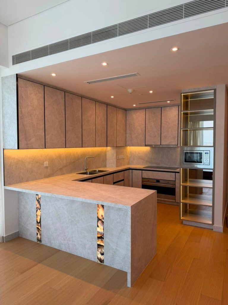 Projects We Have Done 37 Luxury marble-cladded kitchen renovation at Canal Front CF09A by ASM Interiors Dubai
