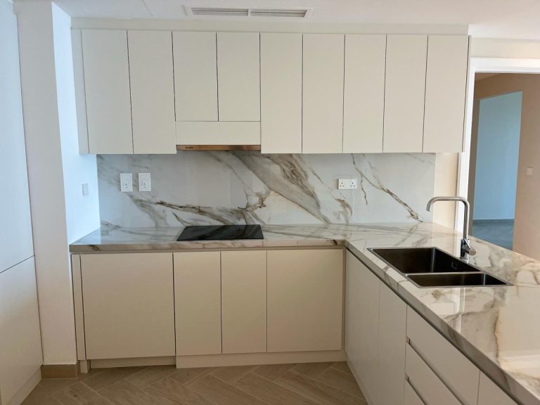 Kitchen joinery at Palm Jumeirah Marina Residence 6 by ASM Interiors