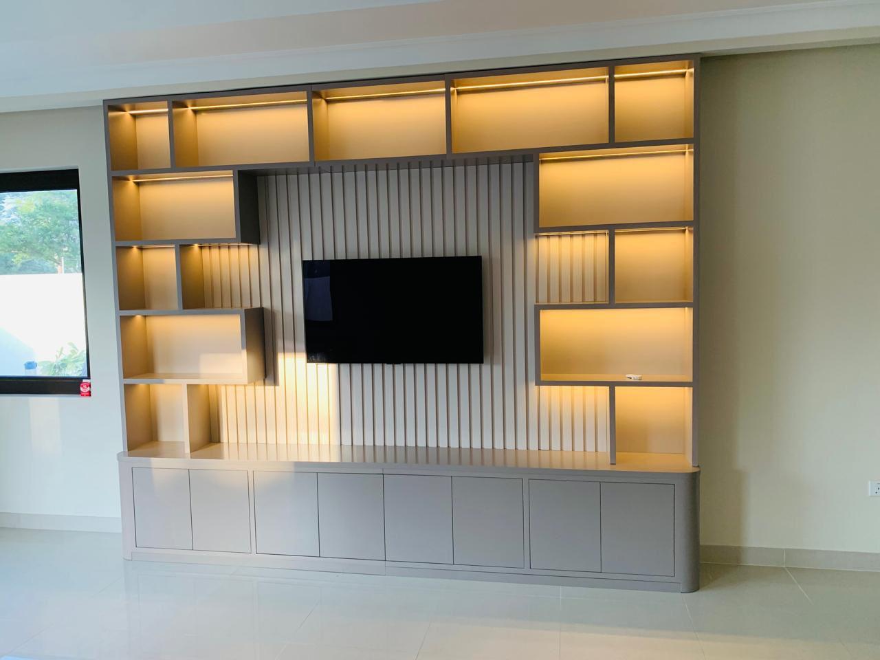 TV Walls & Media Walls 2 Full Media Walls by ASM Interiors Dubai