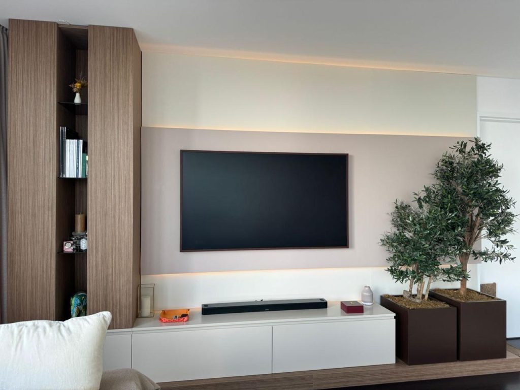 TV wall and media unit project by ASM Interiors Dubai