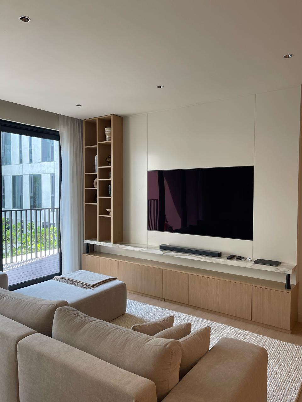 Custom TV feature wall by ASM Interiors Dubai
