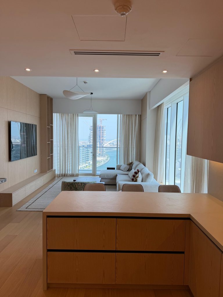 Apartment Renovation Dubai 3 Open-plan kitchen and living room, Canal Front apartment, Dubai