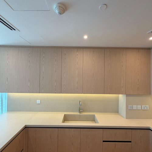 Waterfall countertop detail at Canal Front CF09A apartment