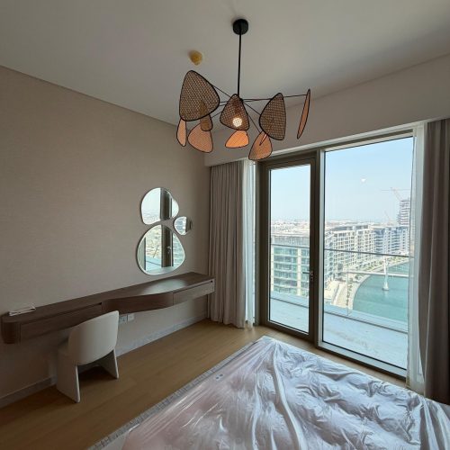 Renovated bedroom with marina view at Canal Front CF09A